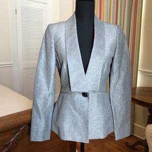 Suit jacket, Grey/silver; 1-button at waist